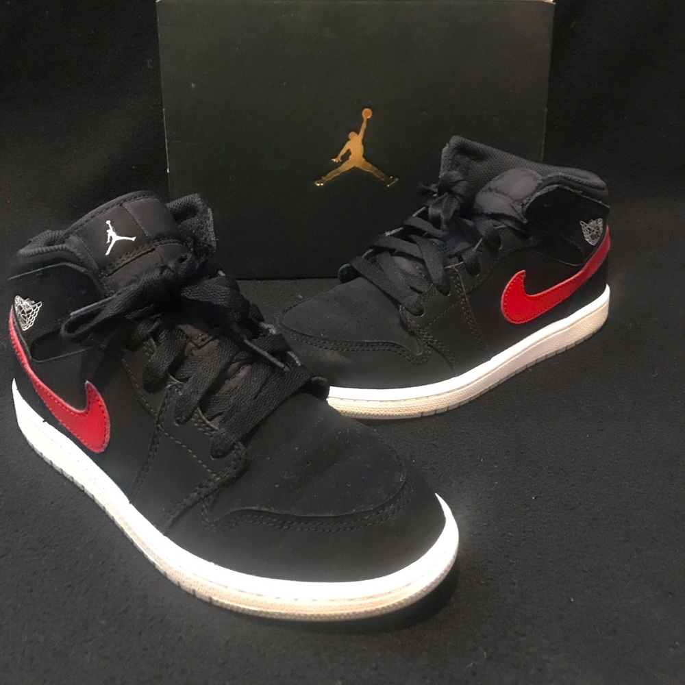 Air Jordan 1 Multicolor swoosh Black Sz 3y